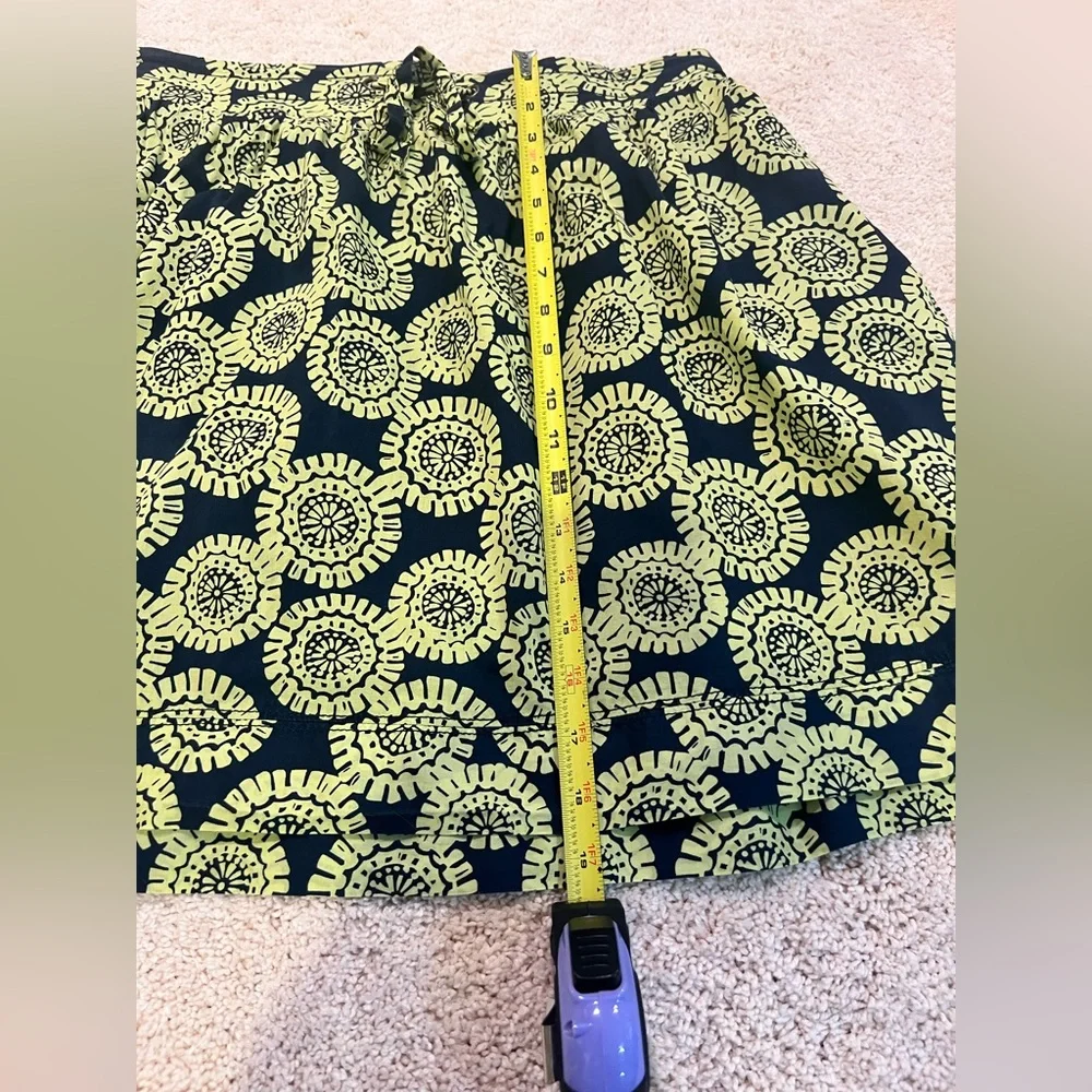 Merona Navy and Green 100% Cotton Skater Girl Skirt Size Medium